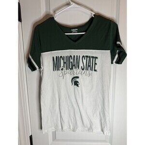 Michigan State Spartans Shirt Adult Size M  White Green College Tee Women’s